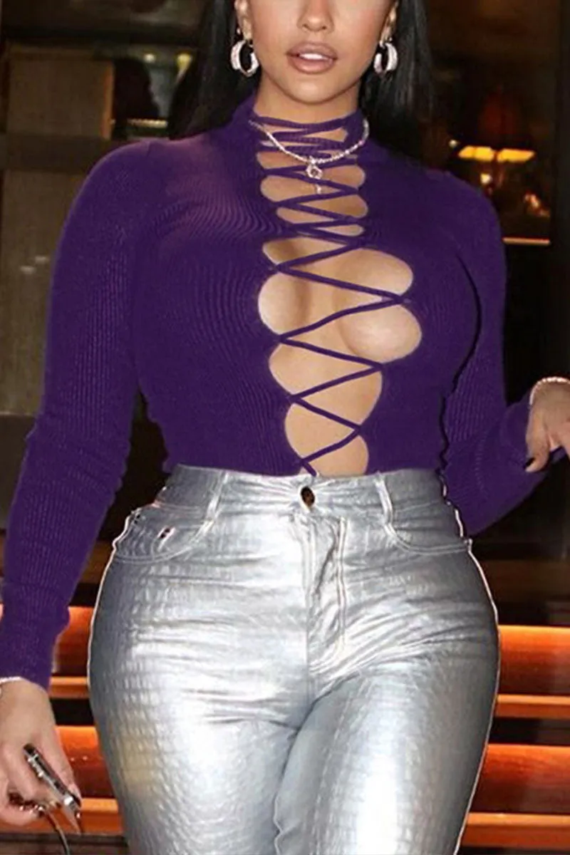 TI0279 Lace Down Fitted Shirt