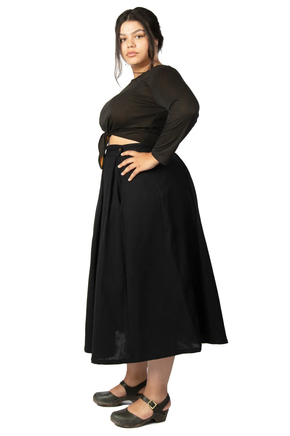 Tie Top in Black & Ochre