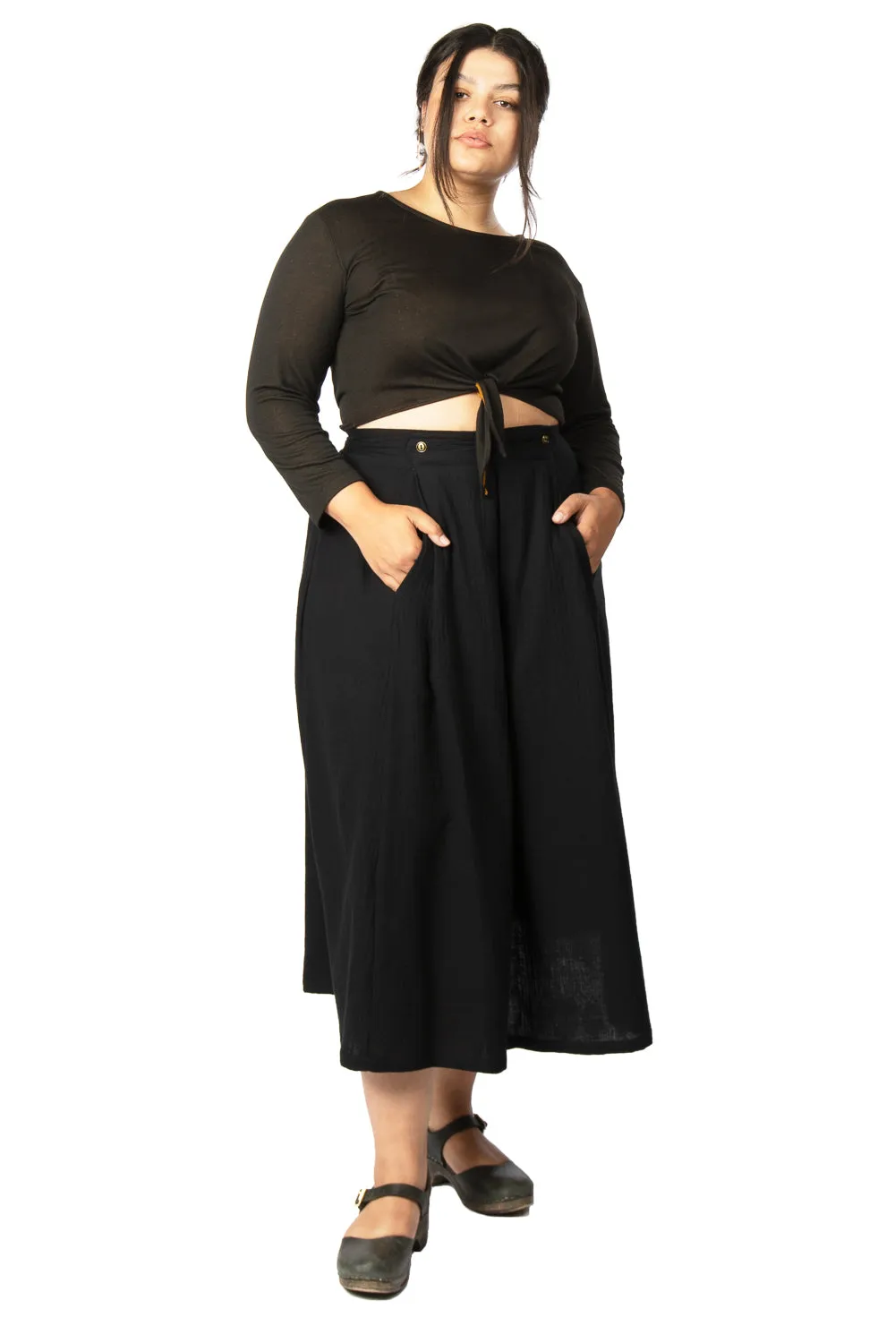 Tie Top in Black & Ochre