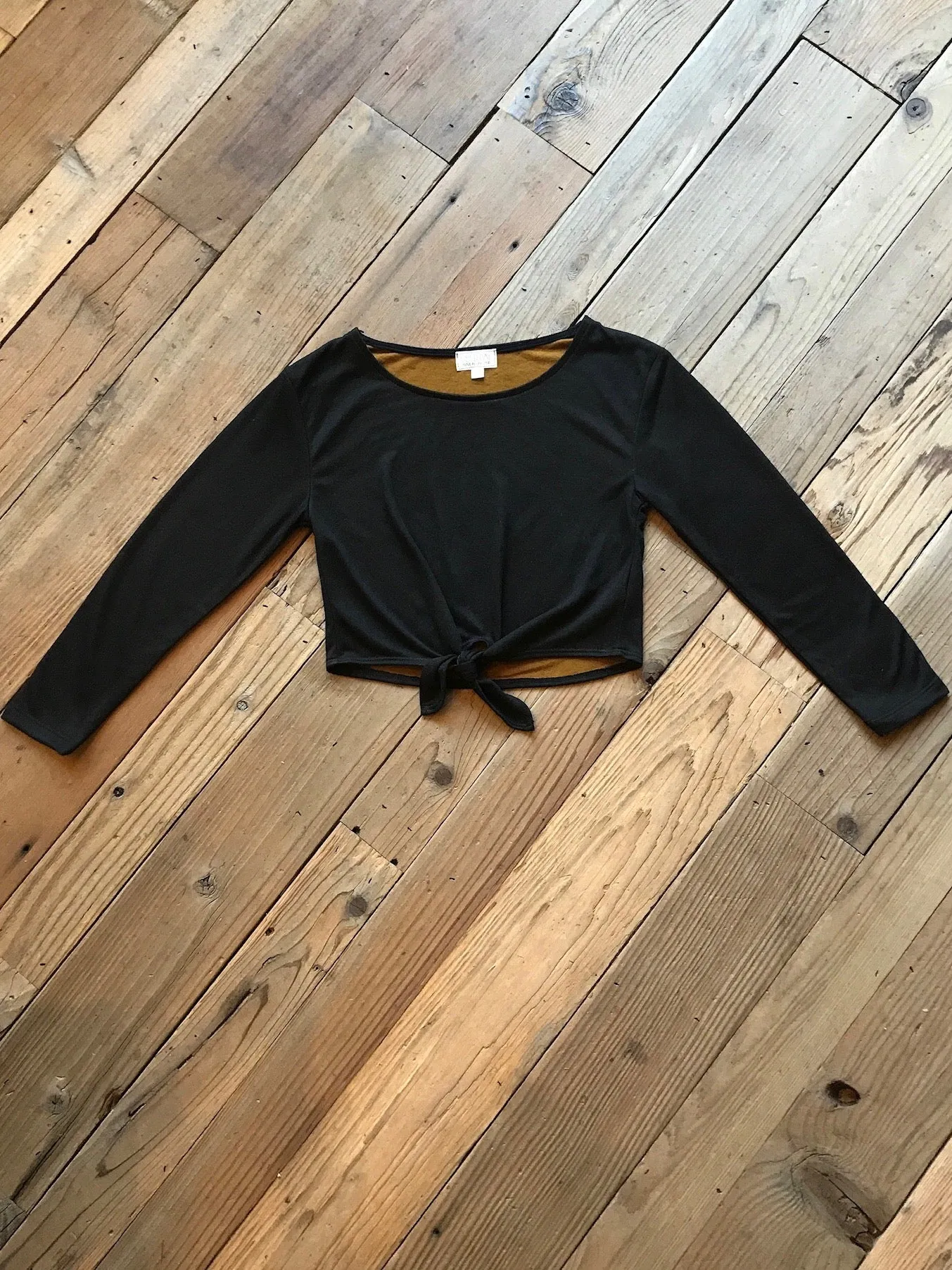 Tie Top in Black & Ochre