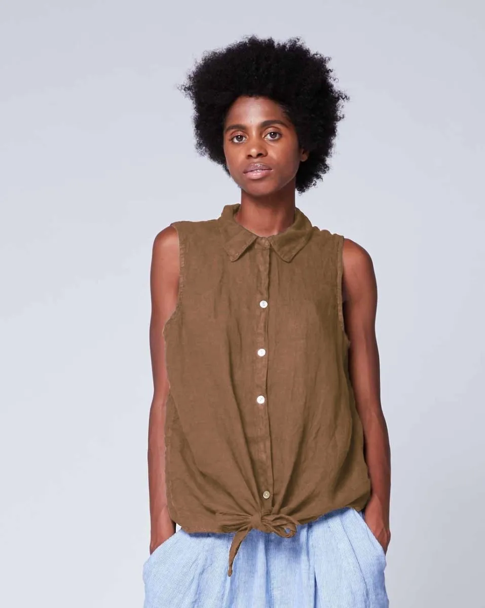 Tie-Waist Button Up Tank