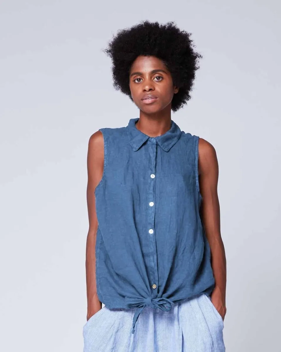 Tie-Waist Button Up Tank
