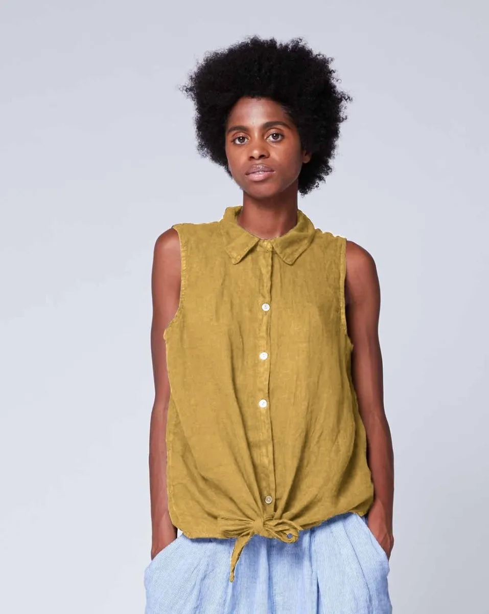 Tie-Waist Button Up Tank