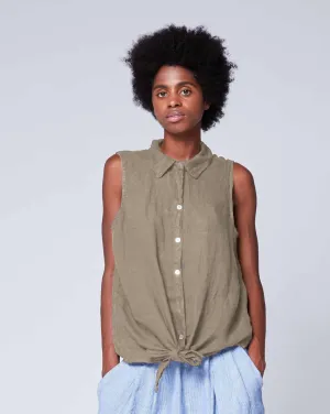 Tie-Waist Button Up Tank