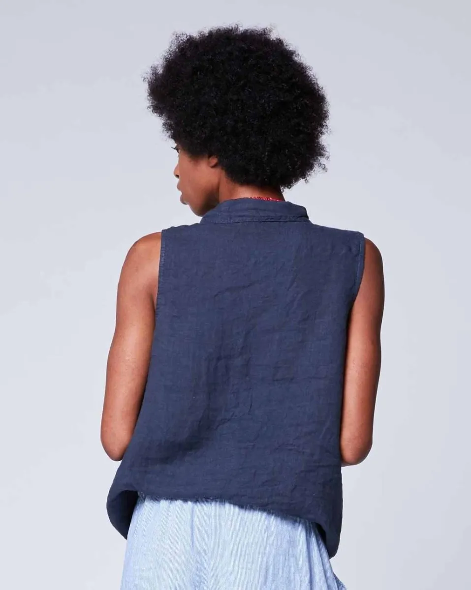 Tie-Waist Button Up Tank