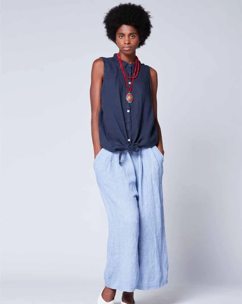 Tie-Waist Button Up Tank