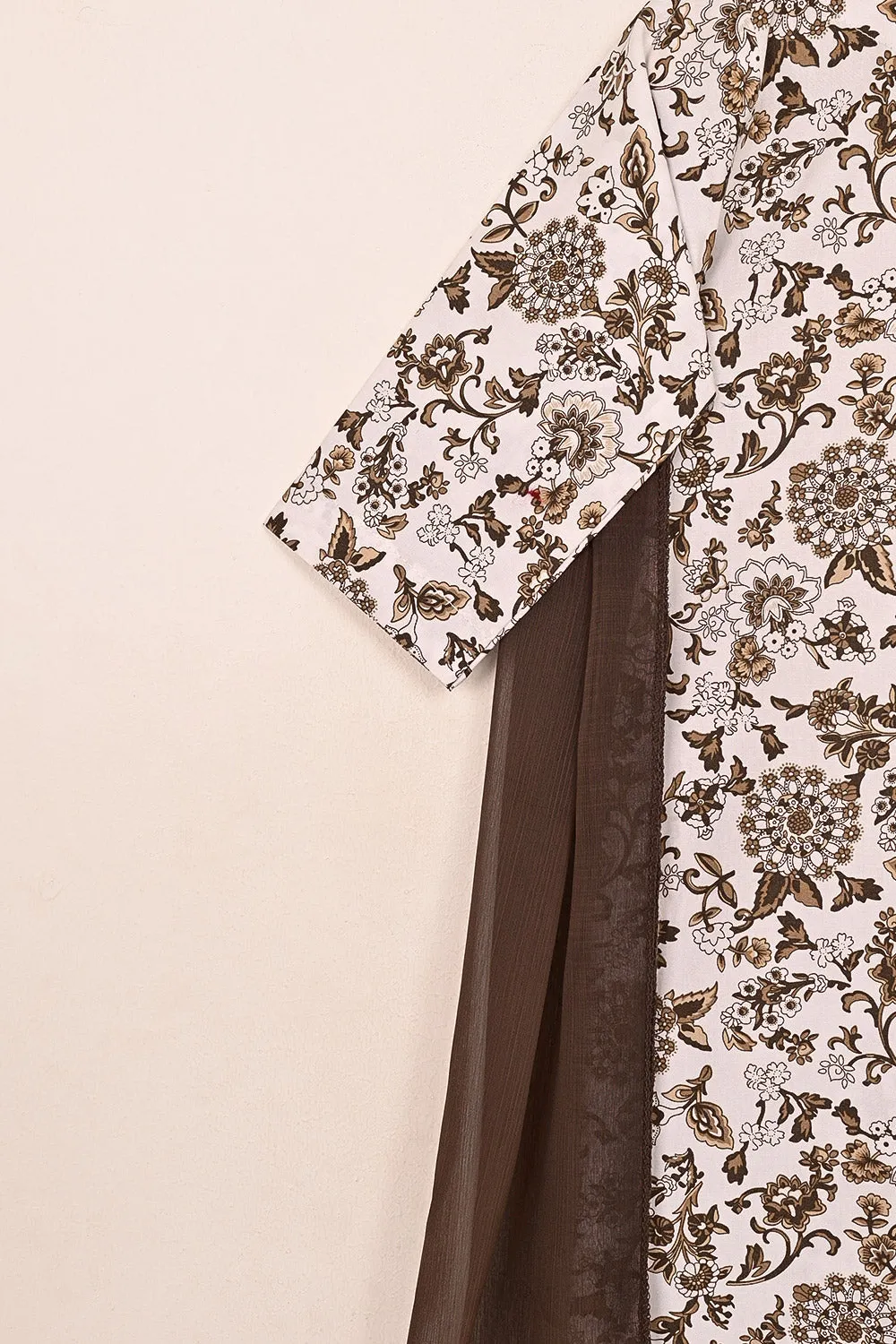 TKF-165-Brown - Kids 3Pc Ready to Wear Digital Printed Cotton Dress