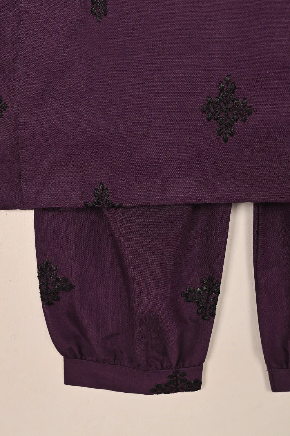 TKF-237-Magenta - Kids 3Pc Ready to Wear Cotton Silk Embroidered Dress