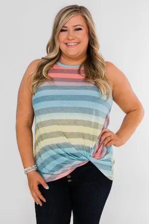 Together With You Striped Twist Top-  Multi-Colored