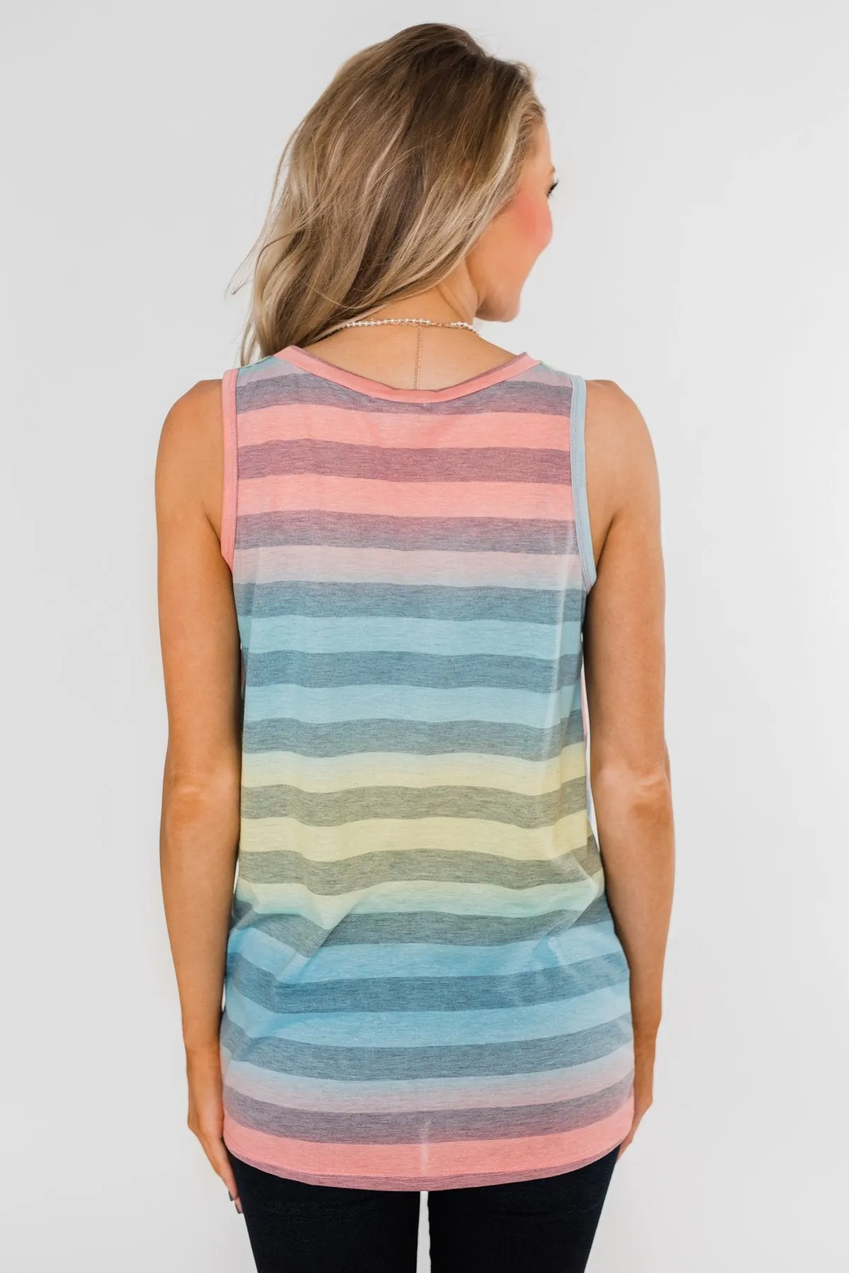 Together With You Striped Twist Top-  Multi-Colored