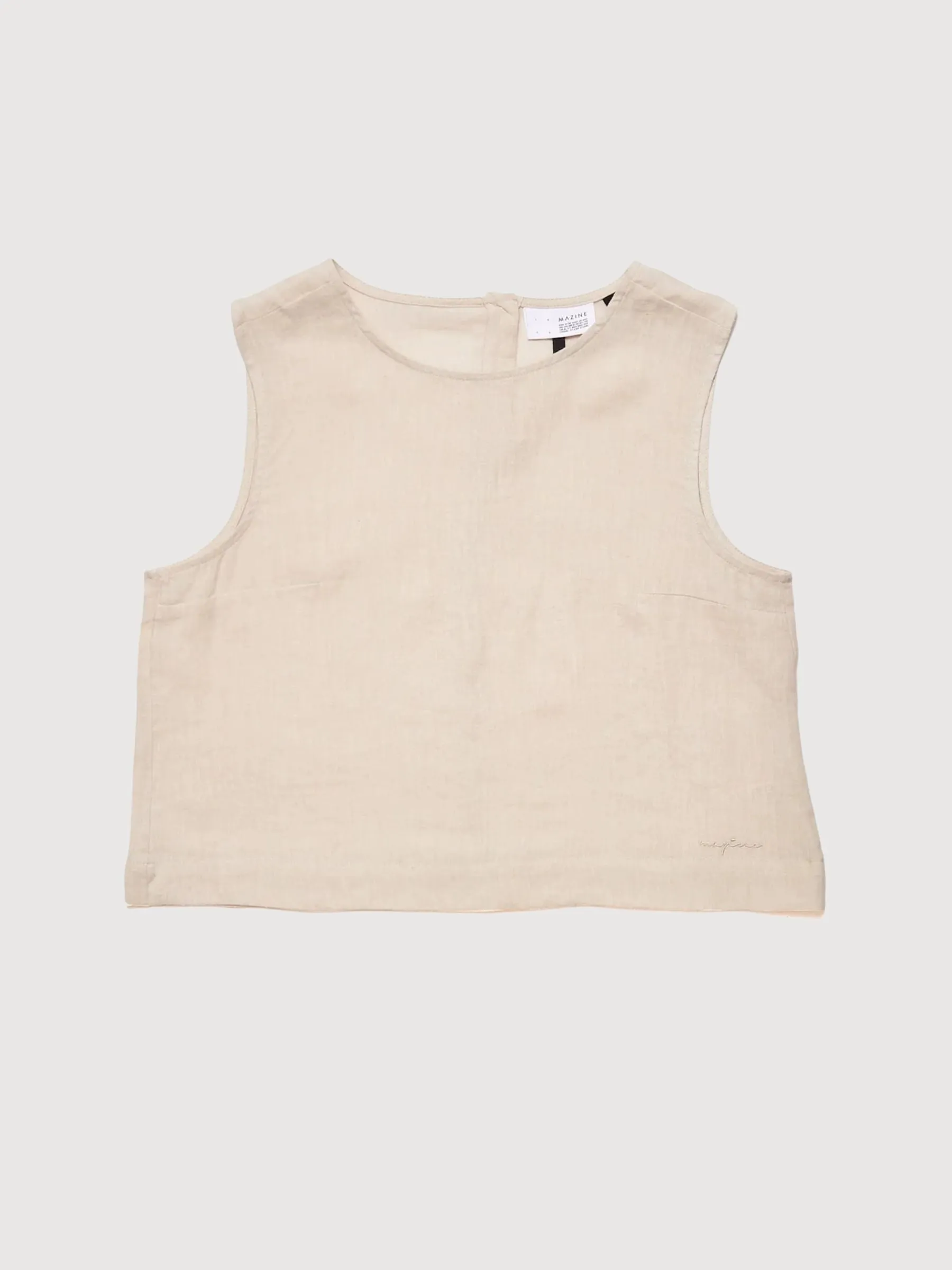 Top Sleeveless Light Pink Woman Linen | Mazine