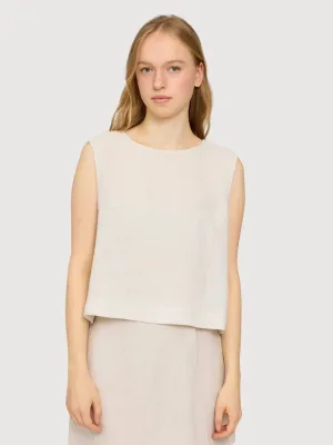 Top Sleeveless Light Pink Woman Linen | Mazine