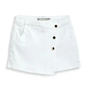 Tractr Girls Overflap White Denim Skort