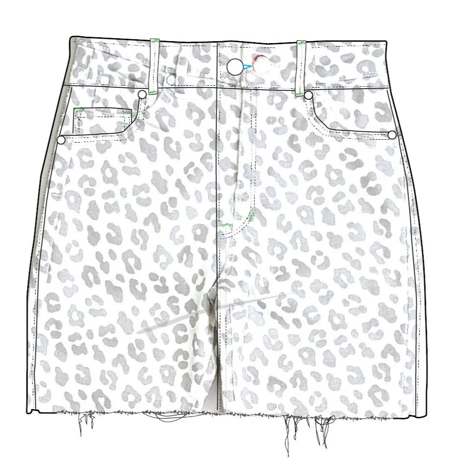 Tractr Lisa Leopard  Print Mini Skirt