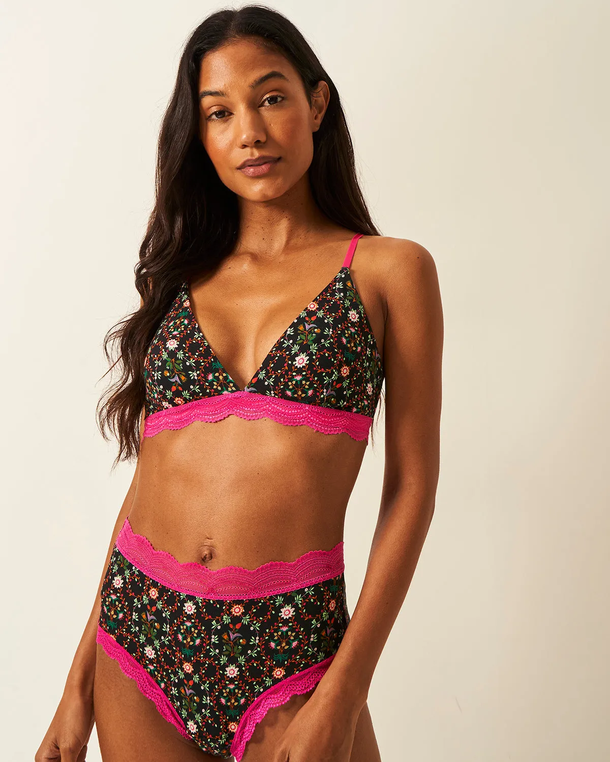 Triangle Lace Bra - Winter Garden
