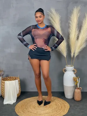 TS3501P - DENIM TUBE SKIRT
