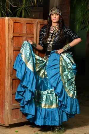 Turqouise banarsi skirt #2 WLS