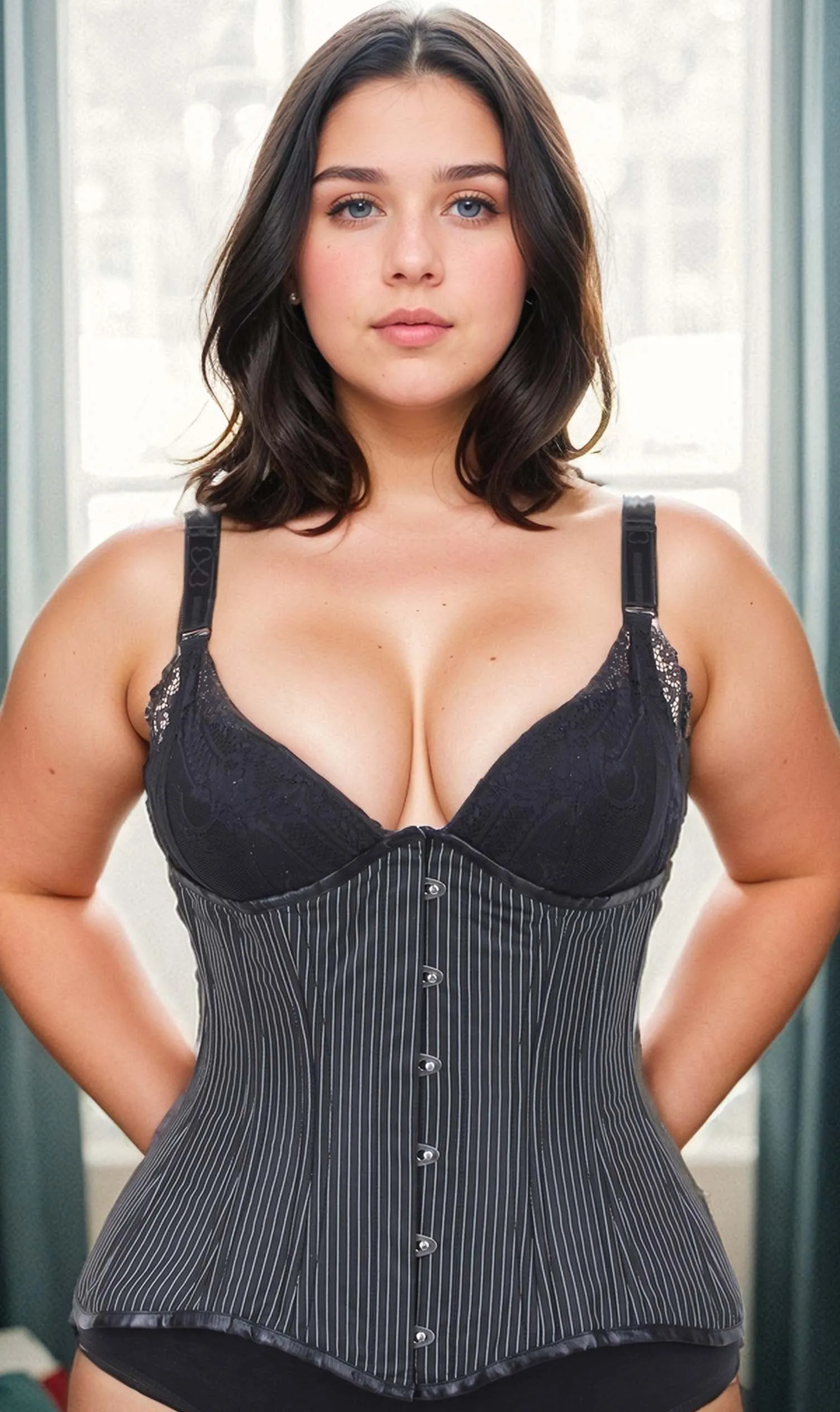 Underbust Pinstripe Longline Corset