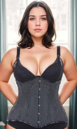 Underbust Pinstripe Longline Corset