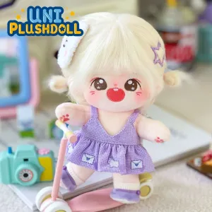 Uni Plush Doll Girl’s Purple Suspender Skirt 20cm Plush Cotton Doll Clothes