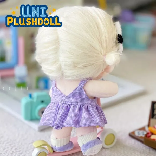 Uni Plush Doll Girl’s Purple Suspender Skirt 20cm Plush Cotton Doll Clothes