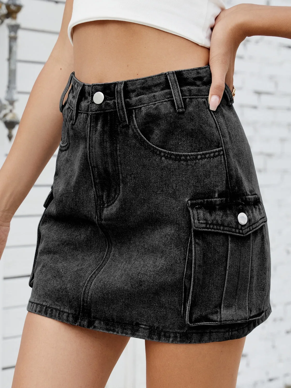 Urban Outlaw Cargo Denim Skirt – Soft Rebel Streetwear
