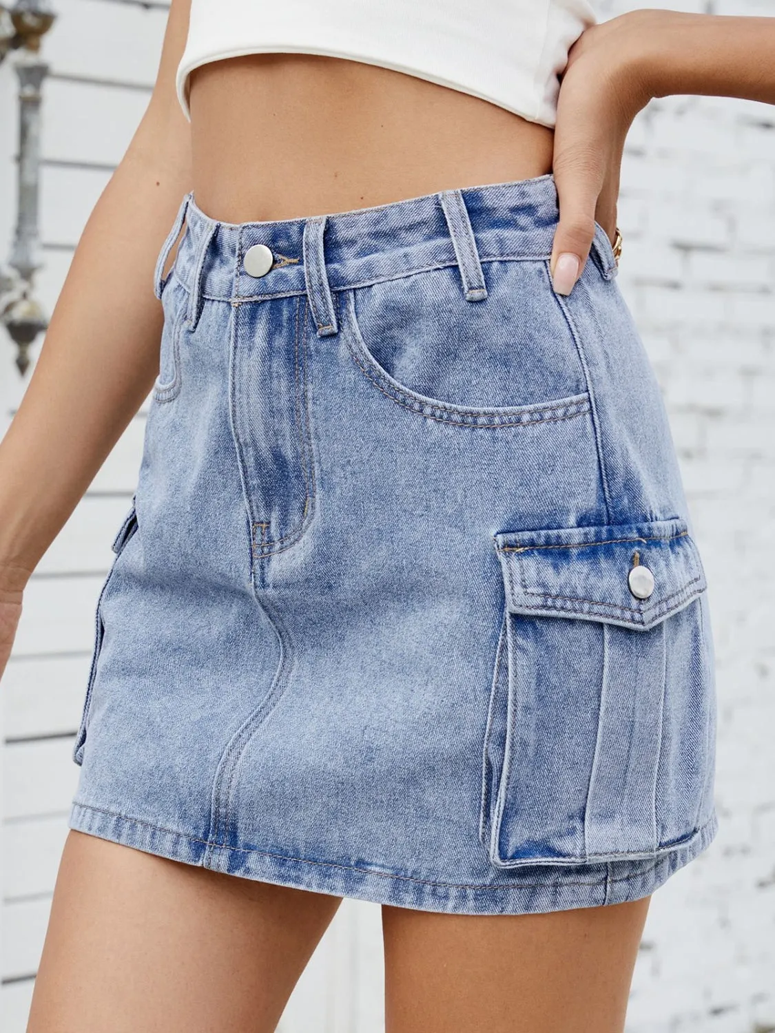 Urban Outlaw Cargo Denim Skirt – Soft Rebel Streetwear