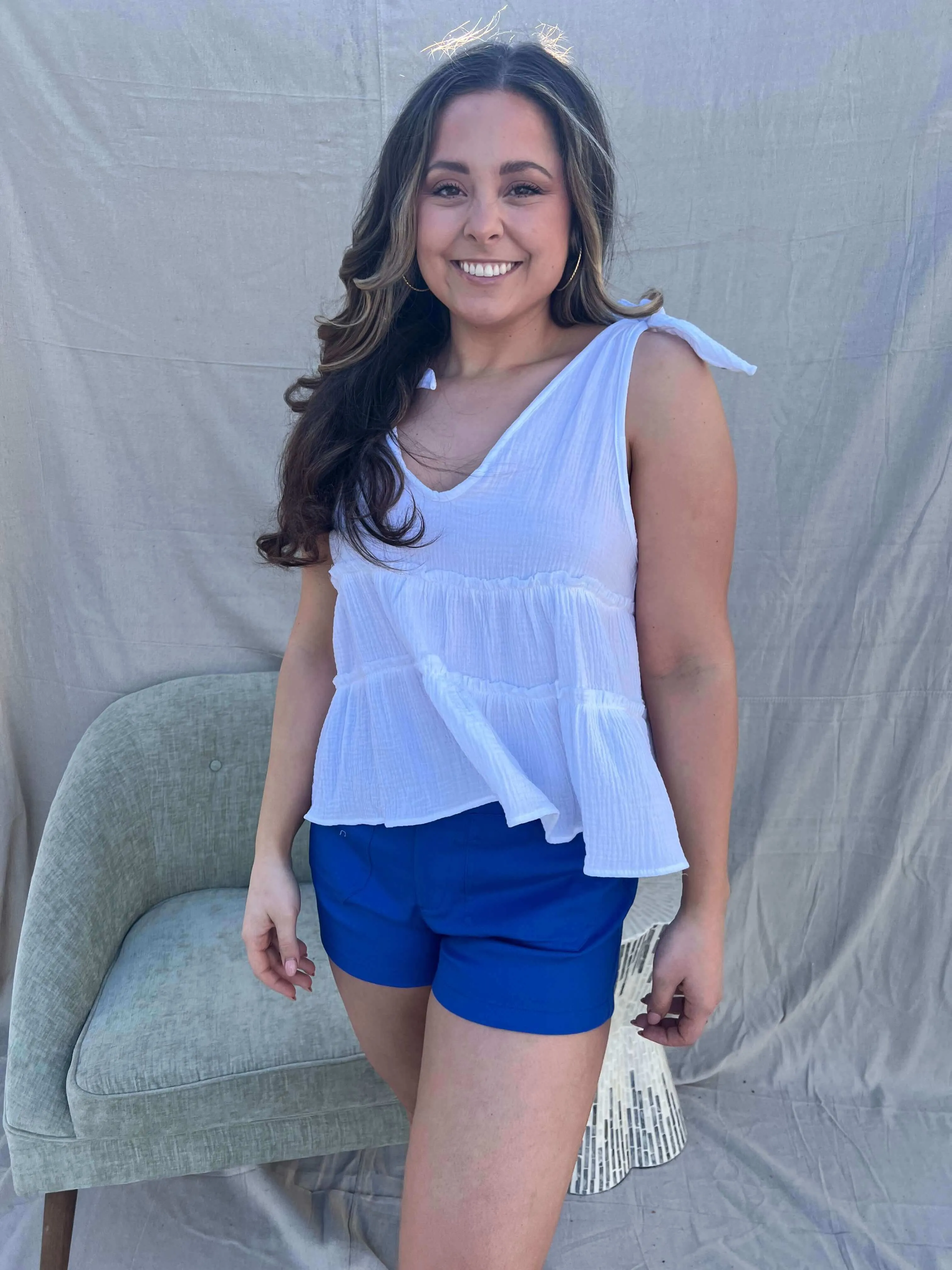 V Is For V-Neck Gauze Tank Top