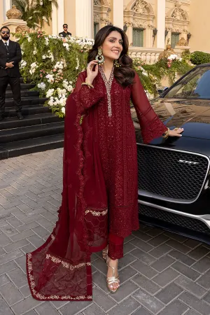 Vibrant Ruby | Azure Luxe Embroidered 3pcs Collections 2023