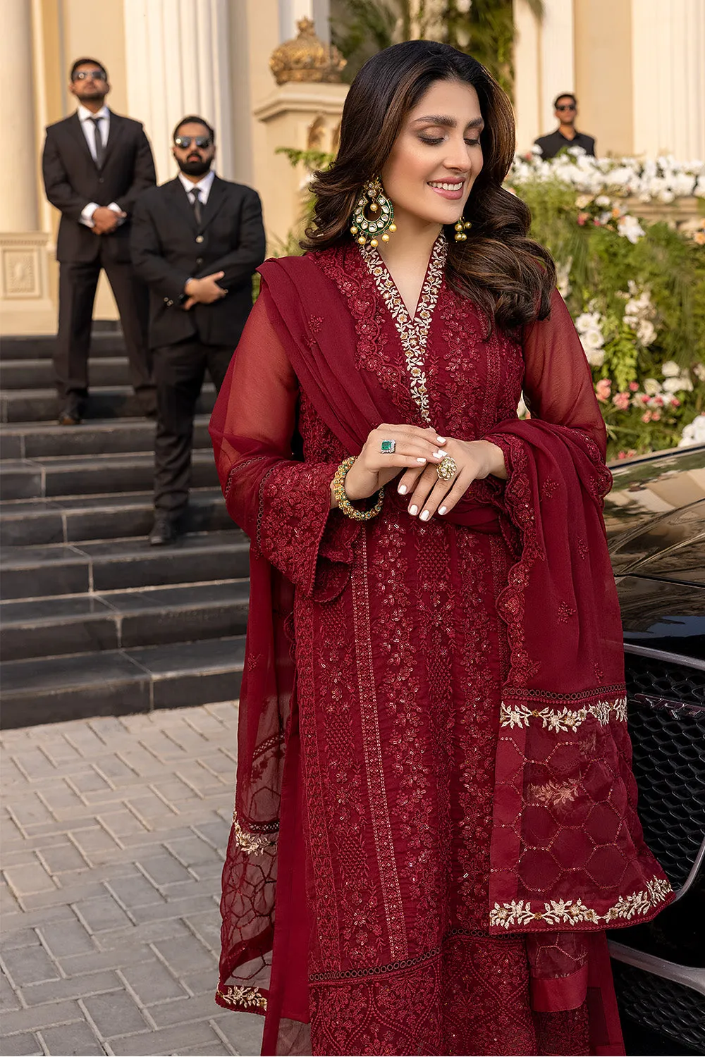 Vibrant Ruby | Azure Luxe Embroidered 3pcs Collections 2023