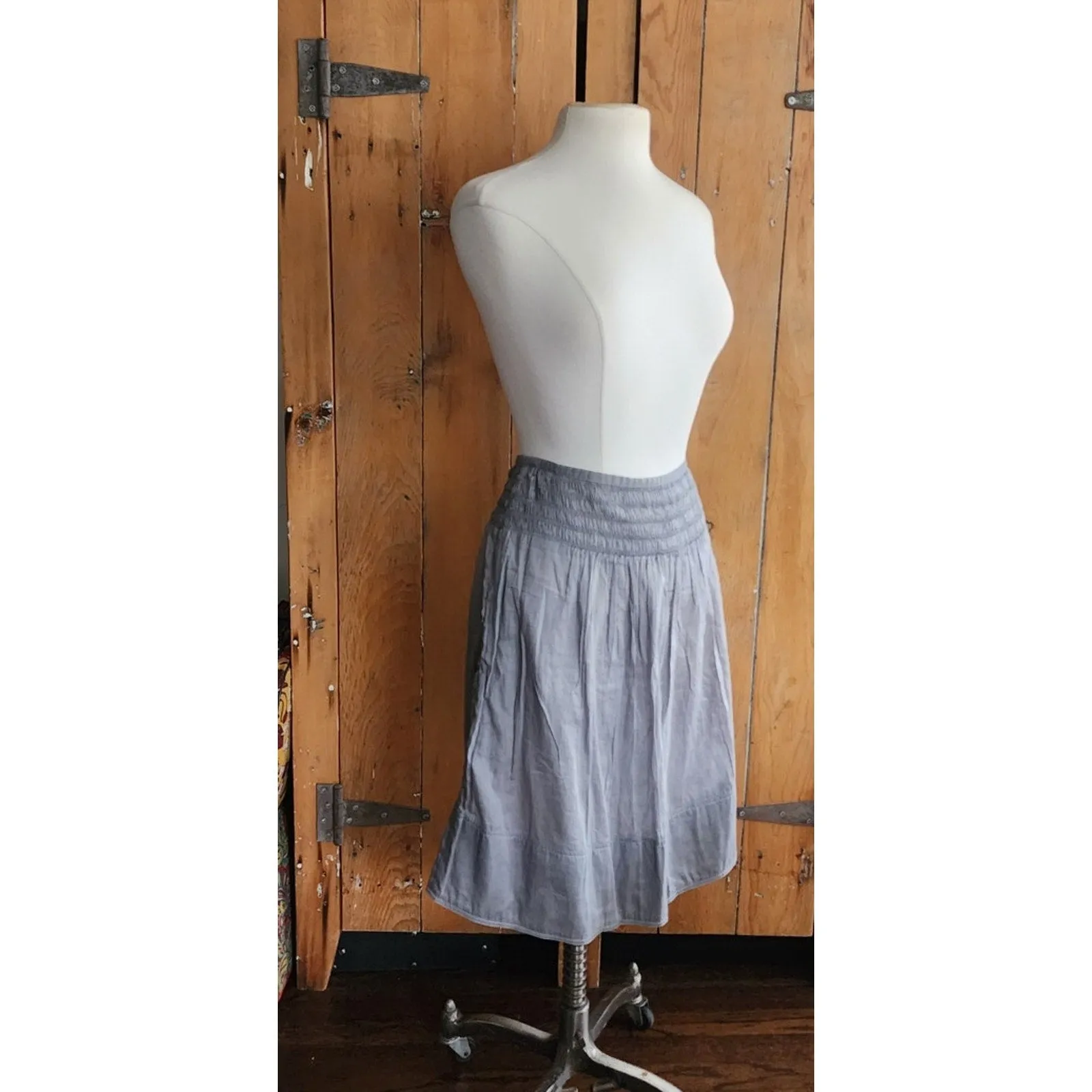 Vintage 2000s Burberry Skirt Gray Gauzy Cotton / Medium
