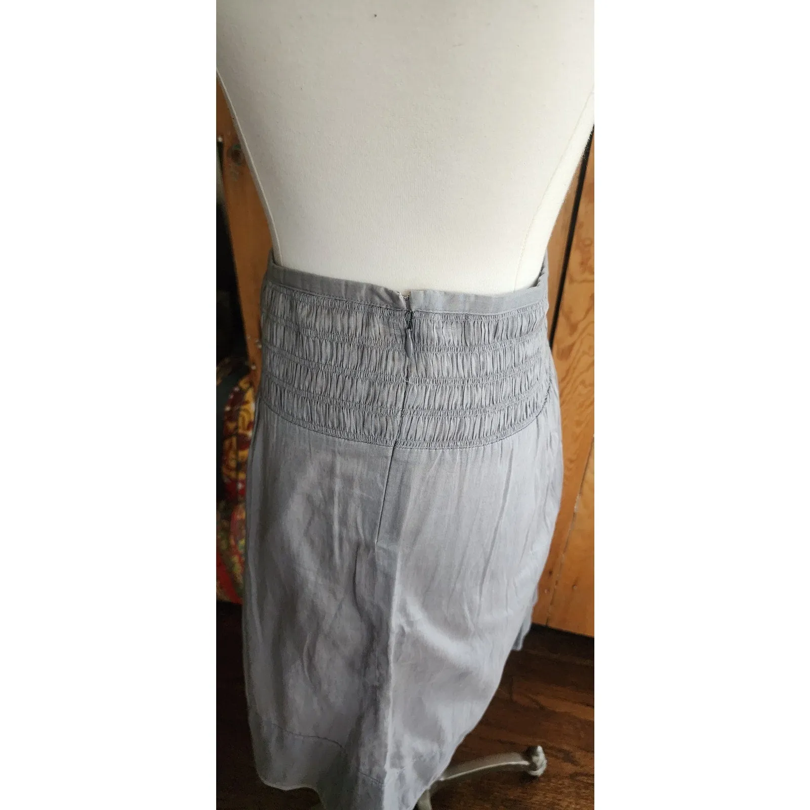 Vintage 2000s Burberry Skirt Gray Gauzy Cotton / Medium