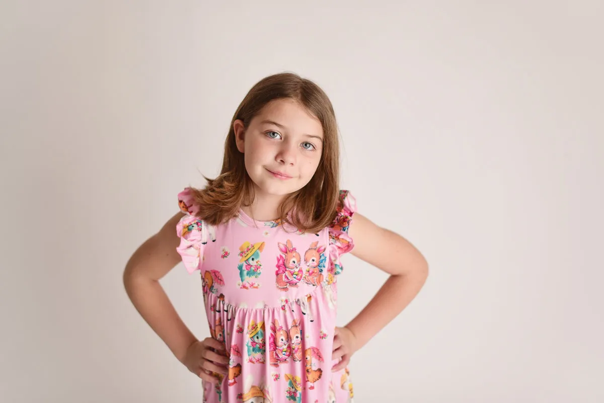 VINTAGE EASTER BUNNY NIGHTGOWN - PINK
