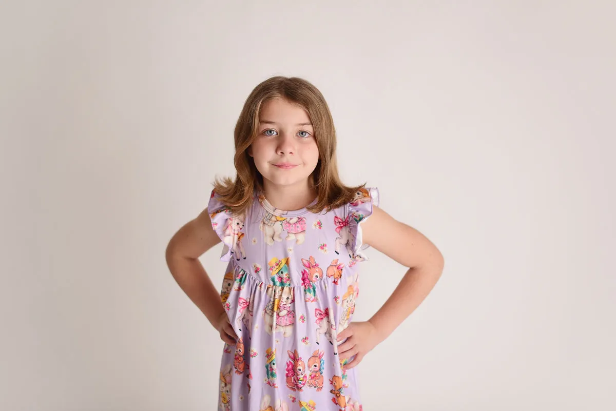 VINTAGE EASTER BUNNY NIGHTGOWN - PURPLE