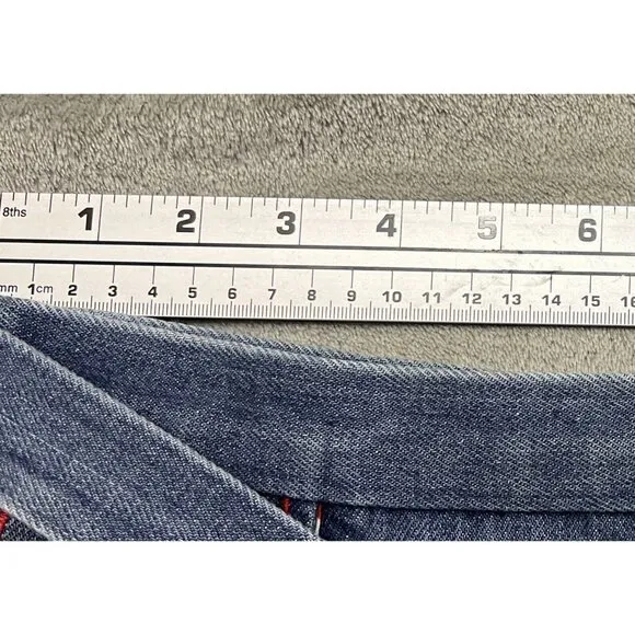 Vtg Handmade 70s Small Med blue Jean denim Wrap Skirt Pockets Bandana Patchwork