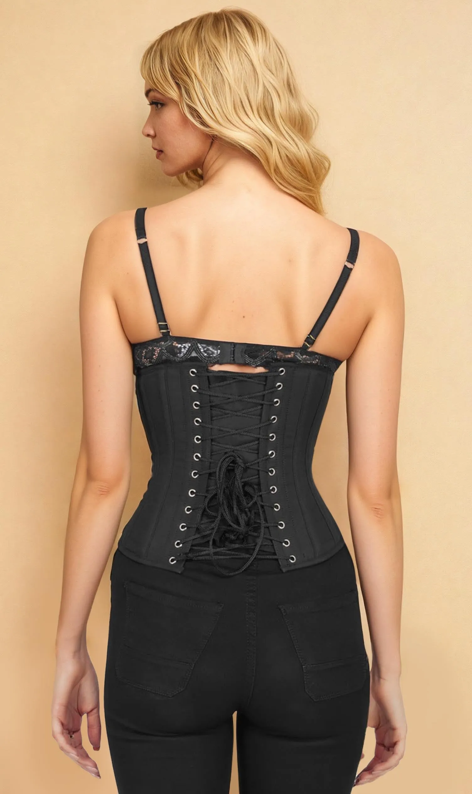 Waist Shaper Black Cotton Corset