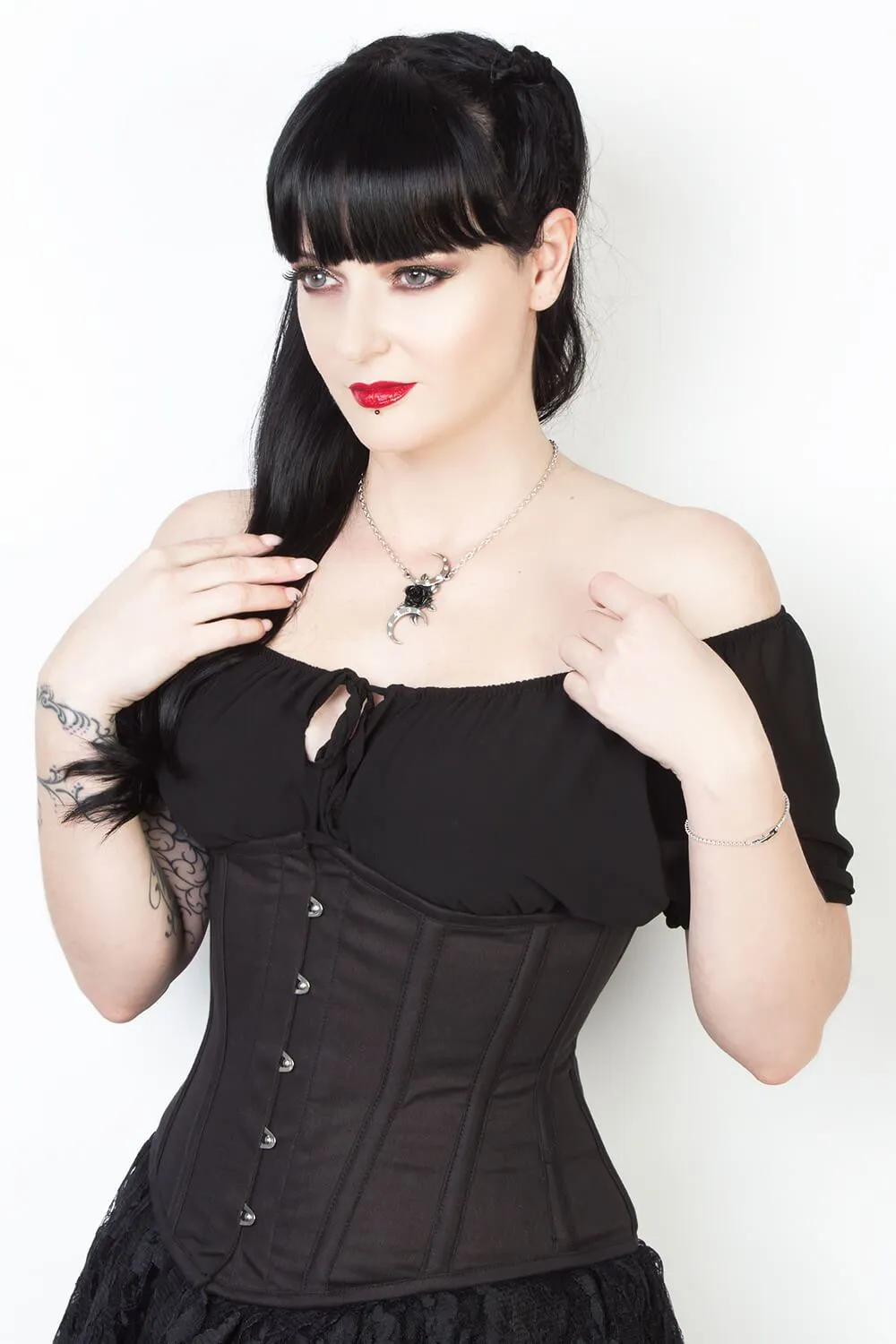 Waist Shaper Cotton Corset in Black