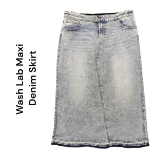 Wash Lab | NWOT Women's Selma Long Maxi Denim Skirt | Azure Wash | 32 = 14 Large