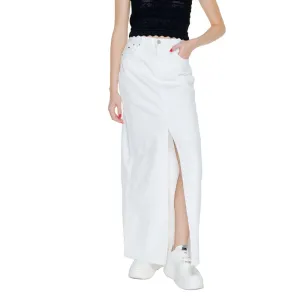 White Cotton Cotton Skirt