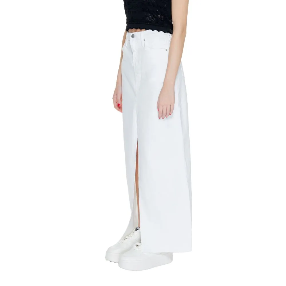 White Cotton Cotton Skirt
