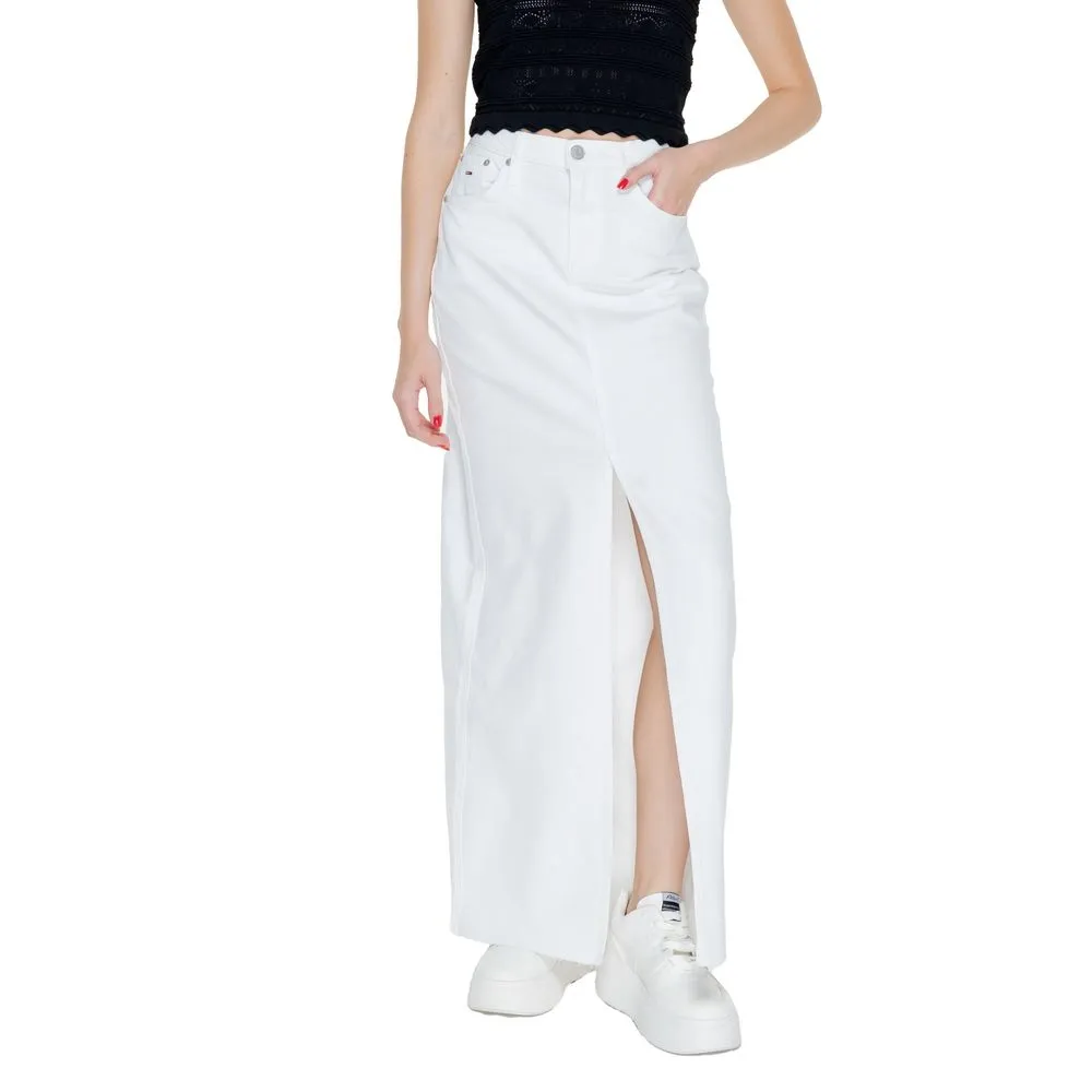 White Cotton Cotton Skirt