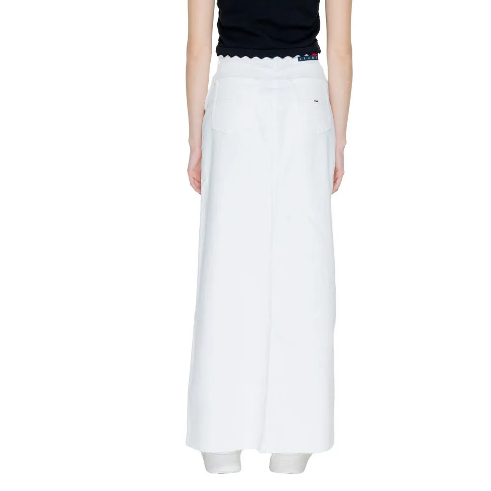 White Cotton Cotton Skirt
