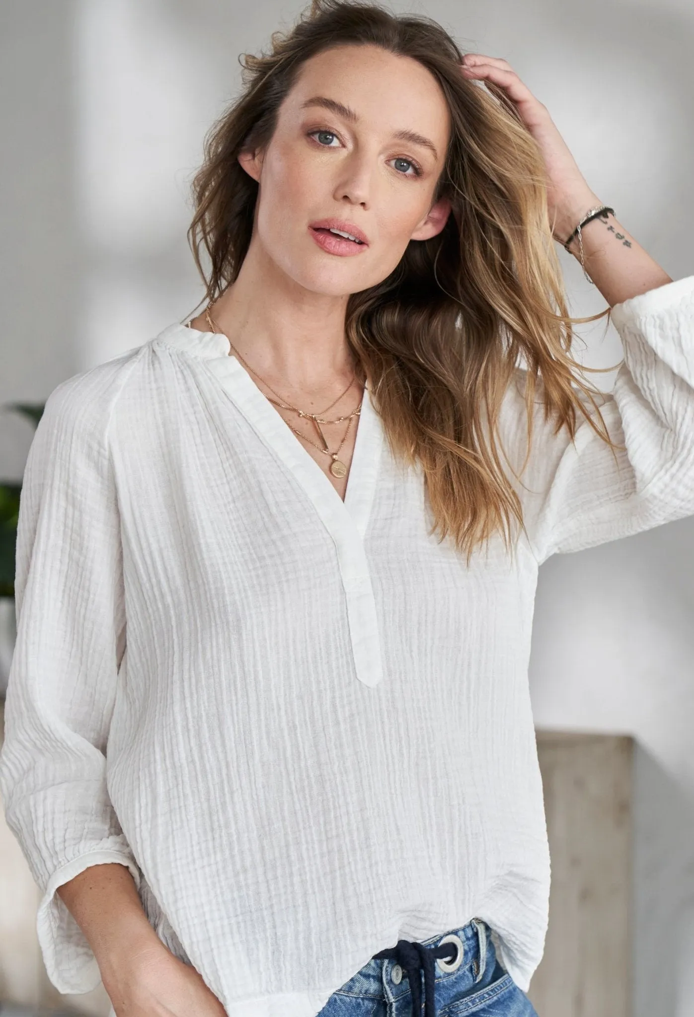 White Gauze Top