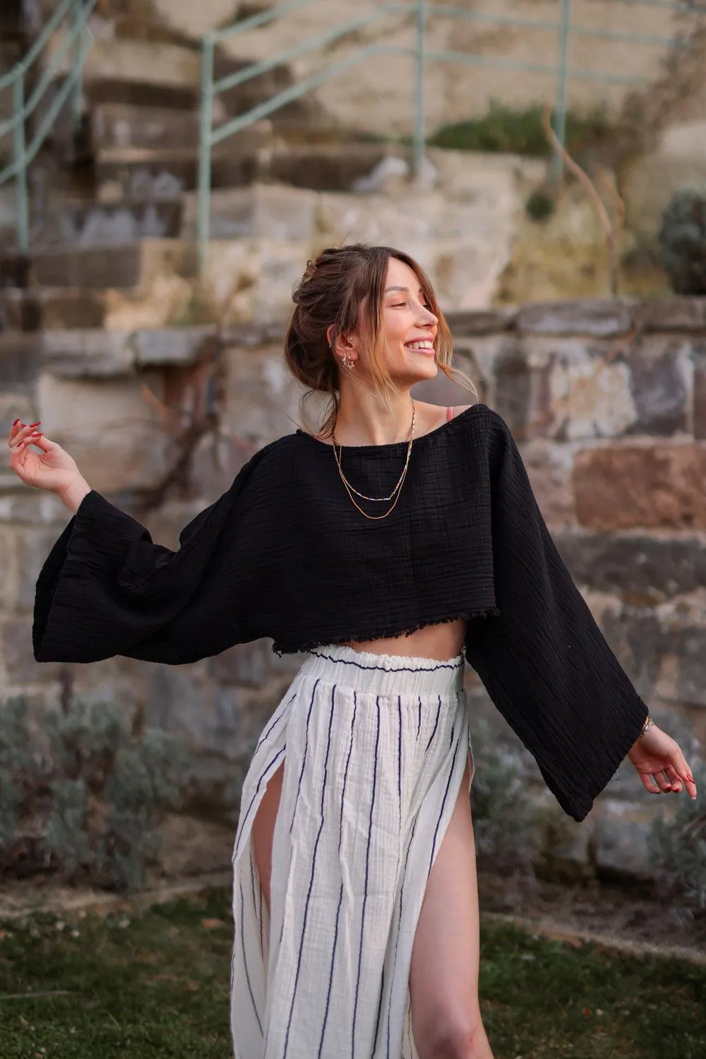 White Off Shoulder Crop Top