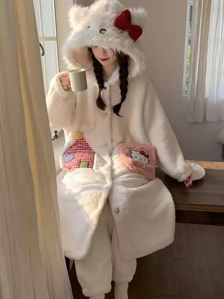 White plush pajamas  UB103