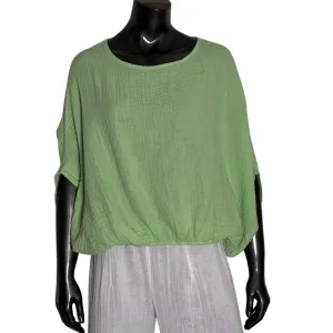 Wide Body Gauze Top - Pale Green