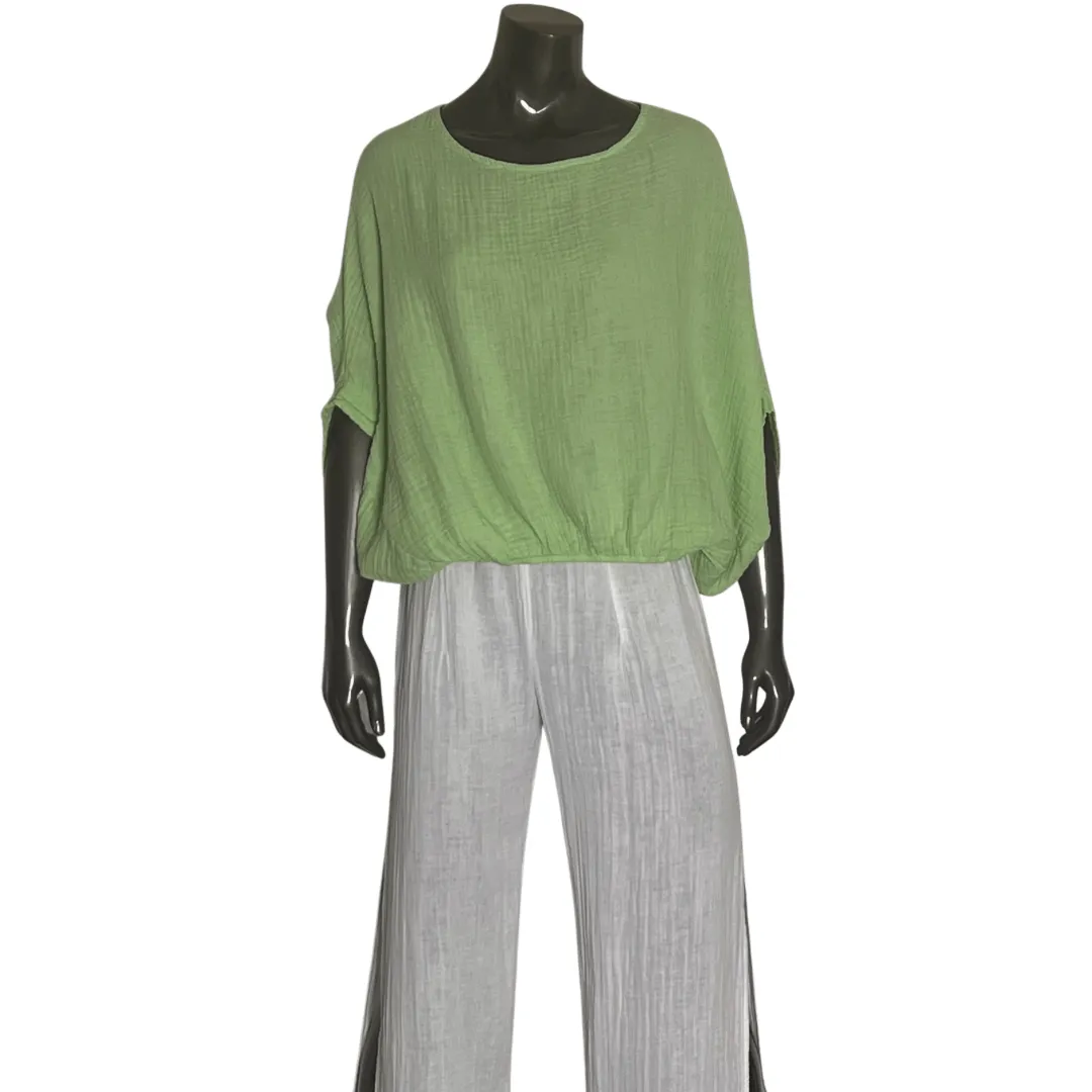 Wide Body Gauze Top - Pale Green
