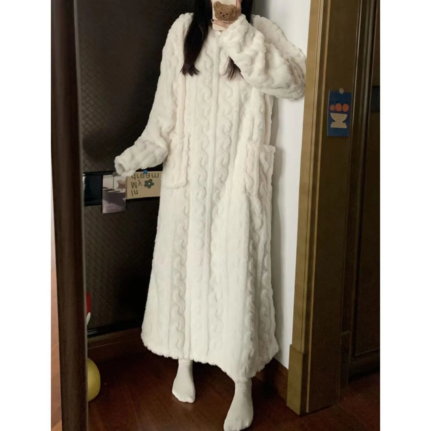 Winter Coral Fleece Sleepwear Women's Nightgown