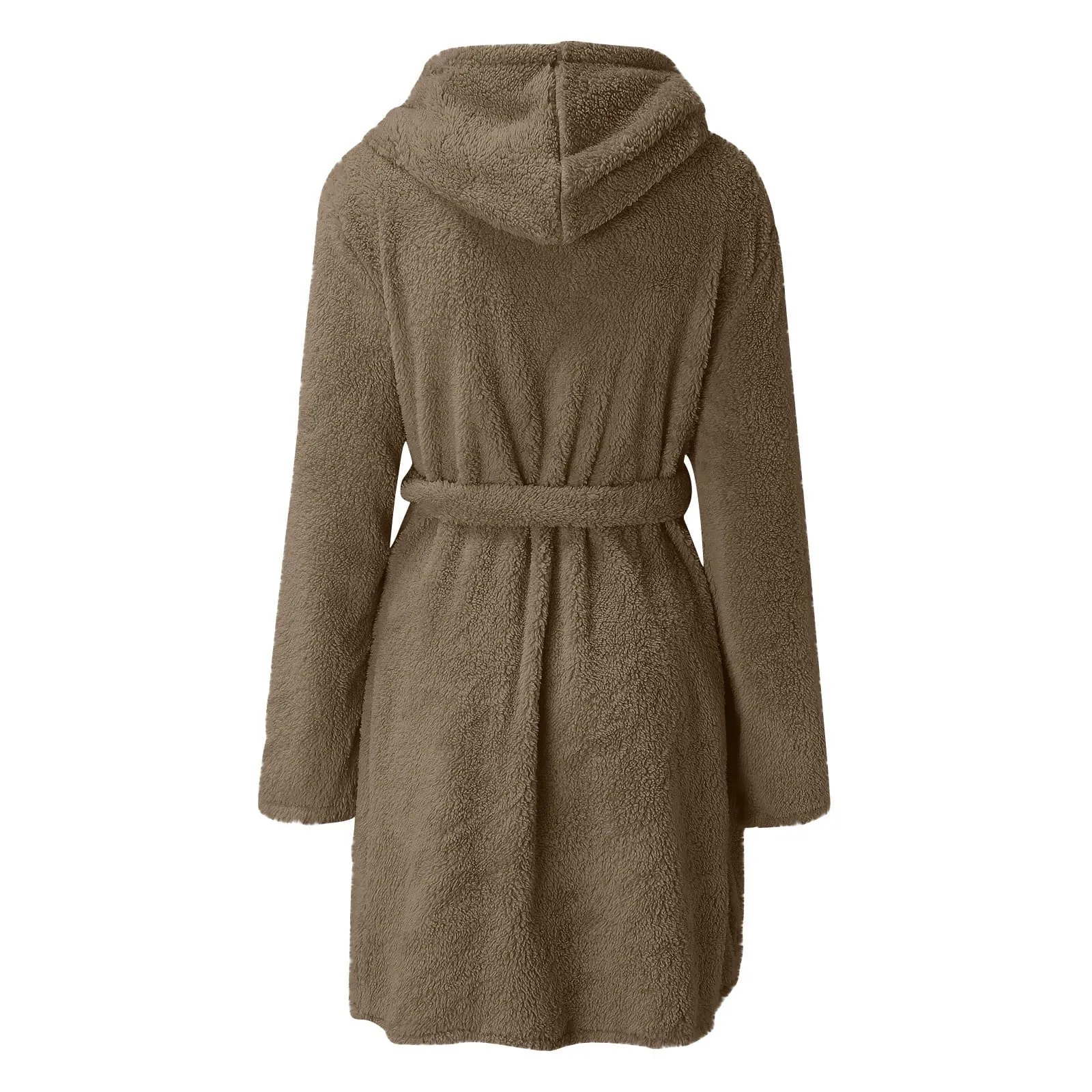 wo-fusoul Fall Fashion 2023 Deals! Bath Robes for Women Womens Plus Size Fleece Hooded Bathrobe Plush Short Robe with Pockets & Belts