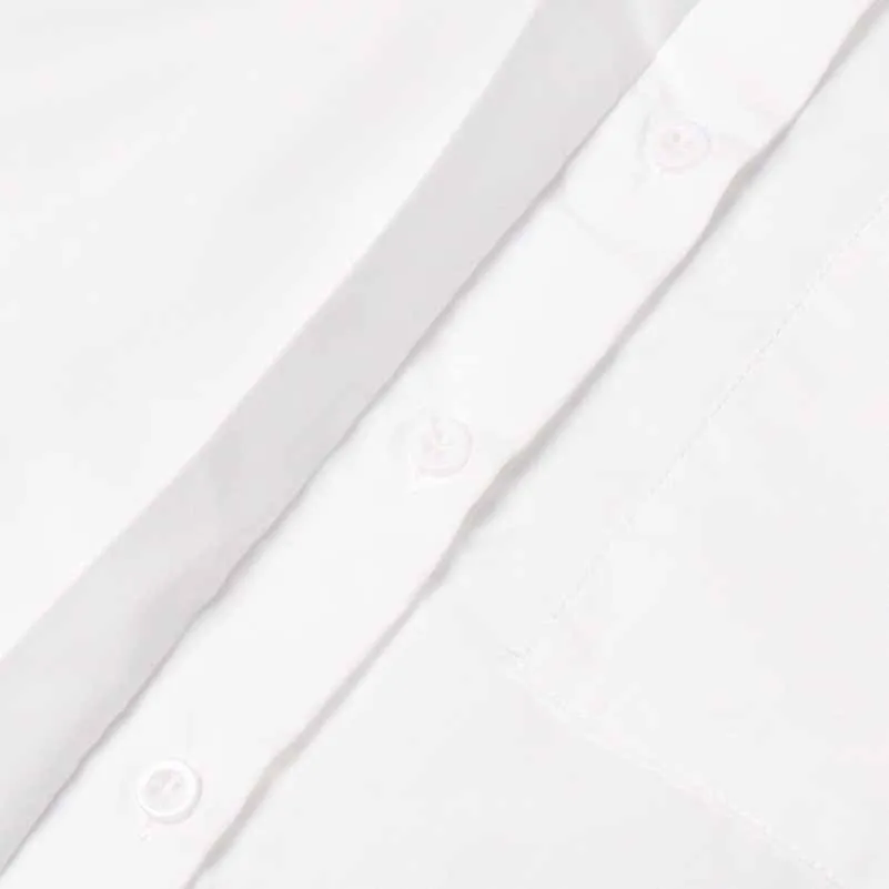 Women White Shirt Blouse Backless Long Sleeves Top